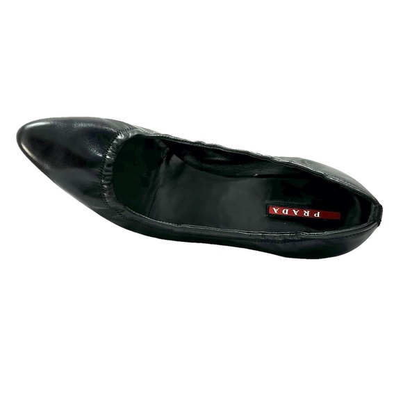 PRADA BLACK NAPPA SPORT B CALZATURE DONNA ELASTIC TOP CONE HEEL ROUND TOE PUMPS - Picture 12 of 15